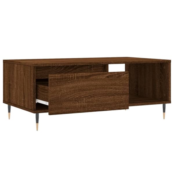 vidaXL sofabord 90x50x36,5 cm konstrueret træ brun egetræsfarve