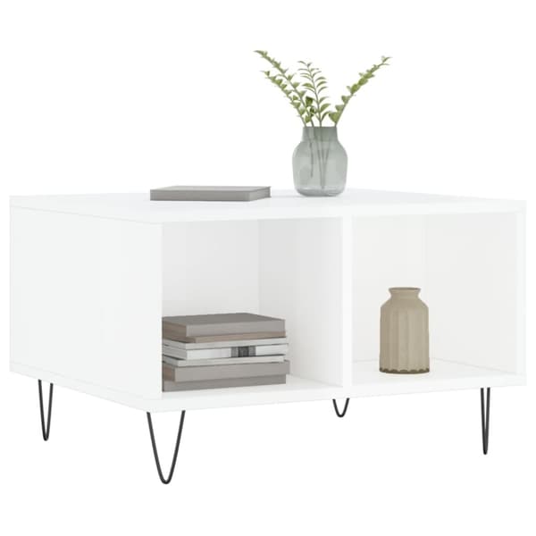 vidaXL Soffbord vit högglans 60x50x36,5 cm konstruerat trä