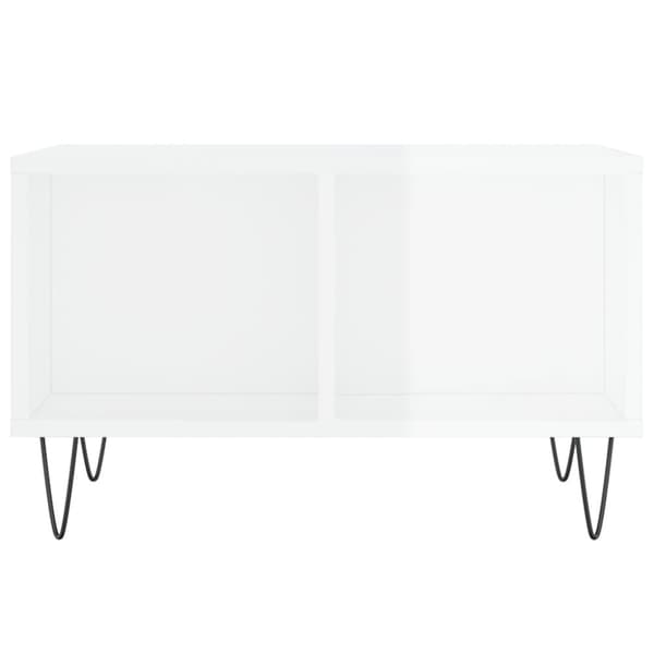 vidaXL Soffbord vit högglans 60x50x36,5 cm konstruerat trä