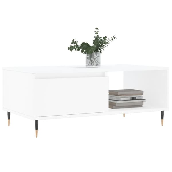 vidaXL Salongbord hvit 90x50x36,5 cm konstruert tre