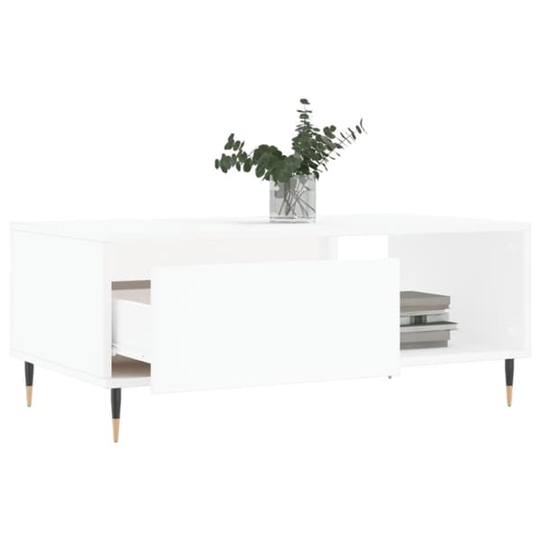 vidaXL Salongbord hvit 90x50x36,5 cm konstruert tre