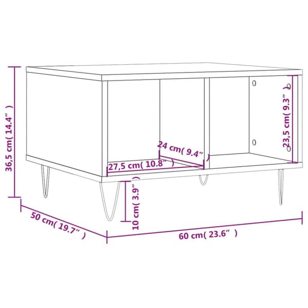 vidaXL sofabord 60x50x36,5 cm konstrueret træ betongrå