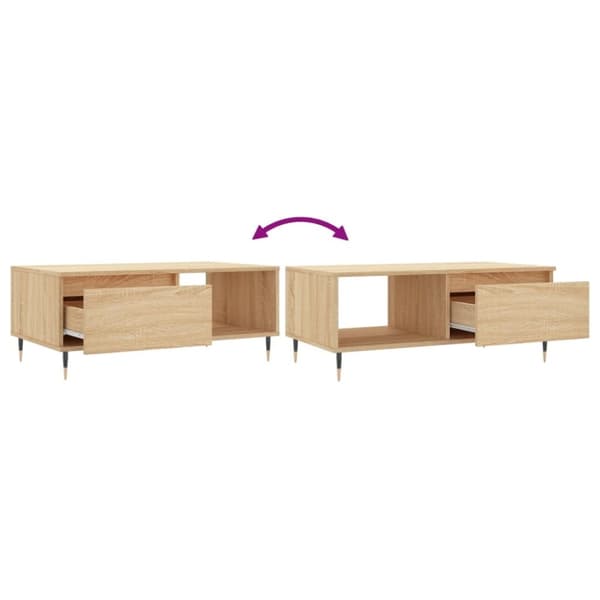 vidaXL Soffbord sonoma-ek 90x50x36,5 cm konstruerat trä