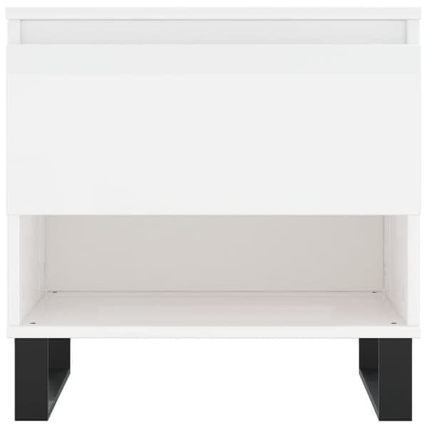 vidaXL sofaborde 2 stk. 50x46x50 cm konstrueret træ hvid højglans