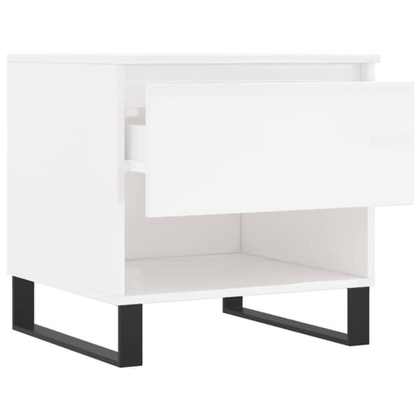 vidaXL sofaborde 2 stk. 50x46x50 cm konstrueret træ hvid højglans