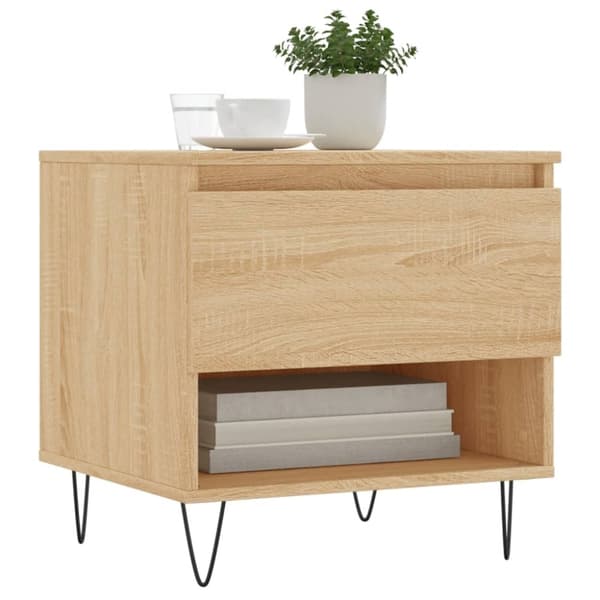 vidaXL sofaborde 2 stk. 50x46x50 cm konstrueret træ sonoma-eg