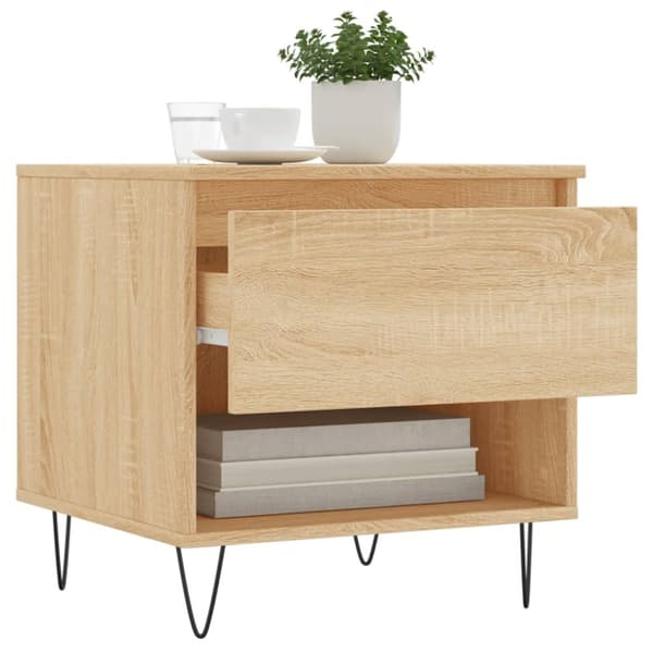 vidaXL sofaborde 2 stk. 50x46x50 cm konstrueret træ sonoma-eg