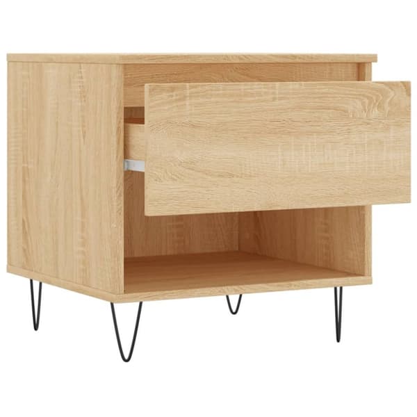 vidaXL sofaborde 2 stk. 50x46x50 cm konstrueret træ sonoma-eg