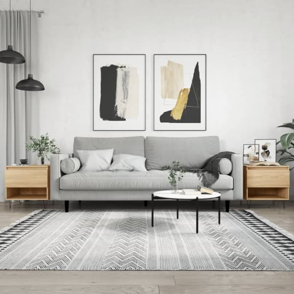 vidaXL sofaborde 2 stk. 50x46x50 cm konstrueret træ sonoma-eg