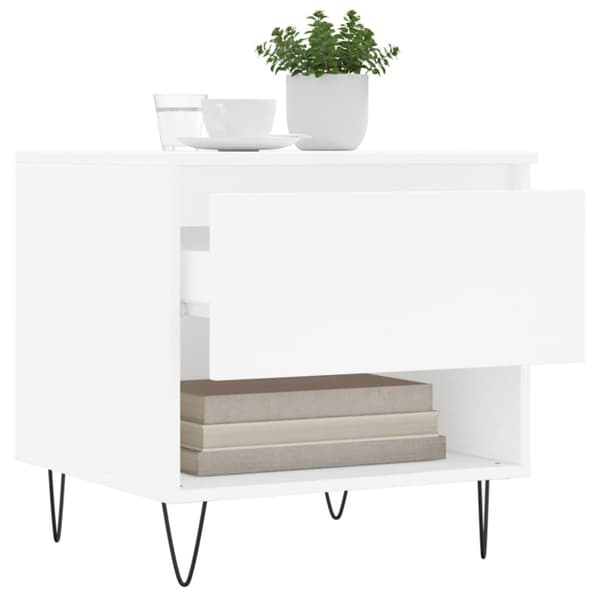 vidaXL Salongbord hvit 50x46x50 cm konstruert tre