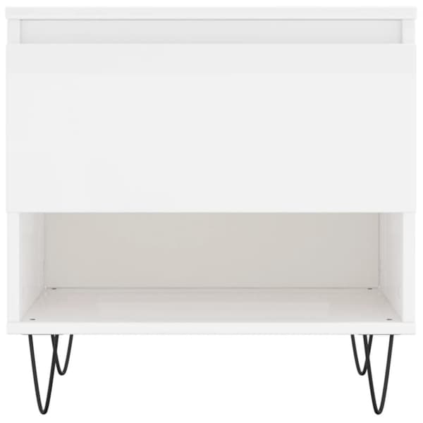 vidaXL Salongbord 2 stk høyglans hvit 50x46x50 cm konstruert tre