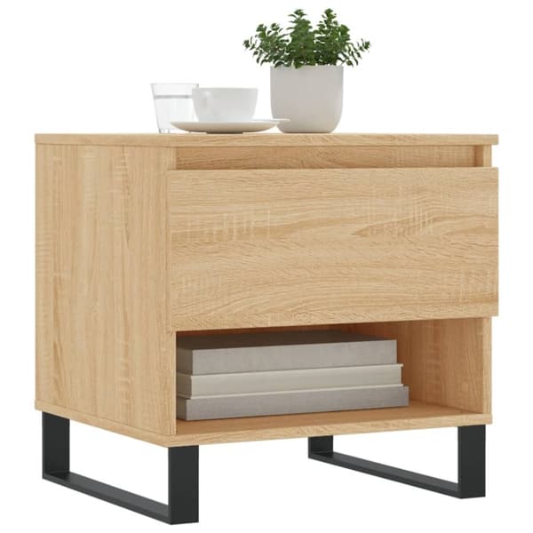 vidaXL sofaborde 2 stk. 50x46x50 cm konstrueret træ sonoma-eg