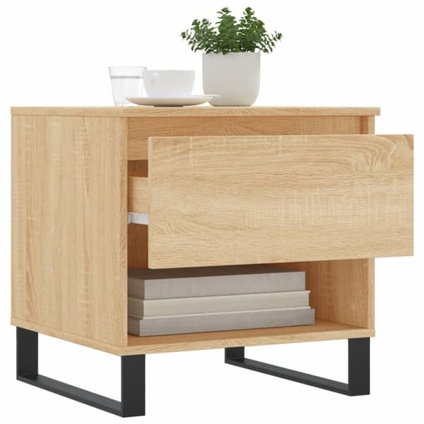 vidaXL sofaborde 2 stk. 50x46x50 cm konstrueret træ sonoma-eg