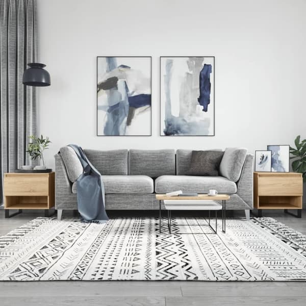 vidaXL sofaborde 2 stk. 50x46x50 cm konstrueret træ sonoma-eg