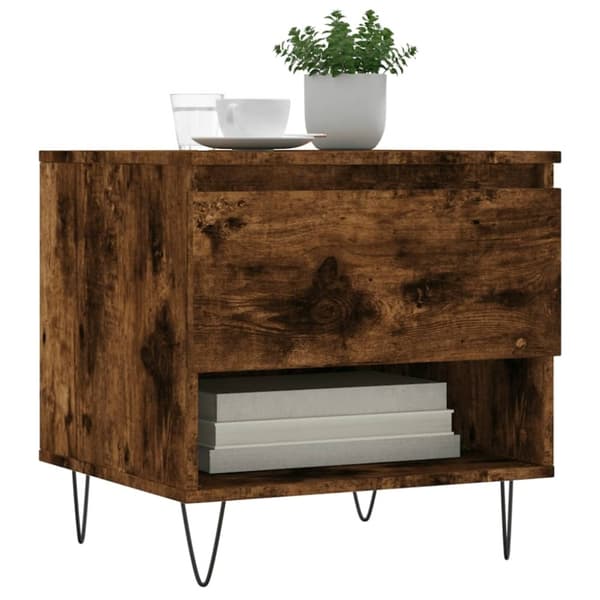 vidaXL Salongbord 2 stk røkt eik 50x46x50 cm konstruert tre