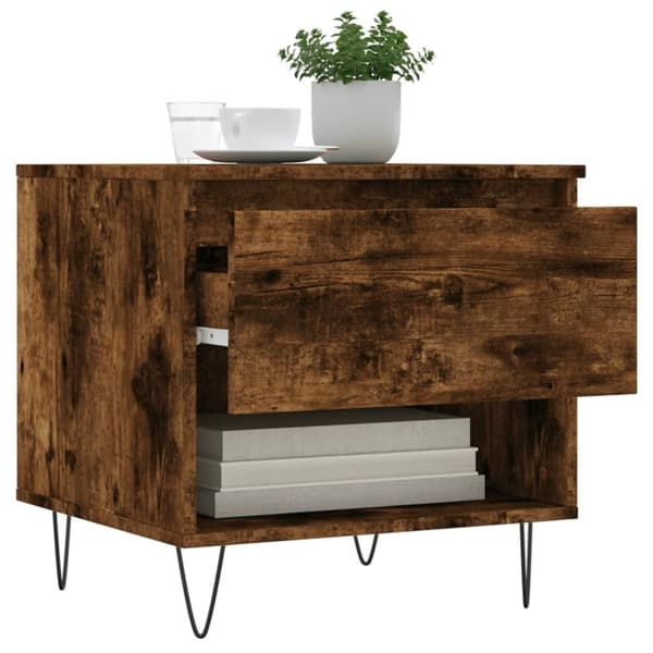 vidaXL Salongbord 2 stk røkt eik 50x46x50 cm konstruert tre