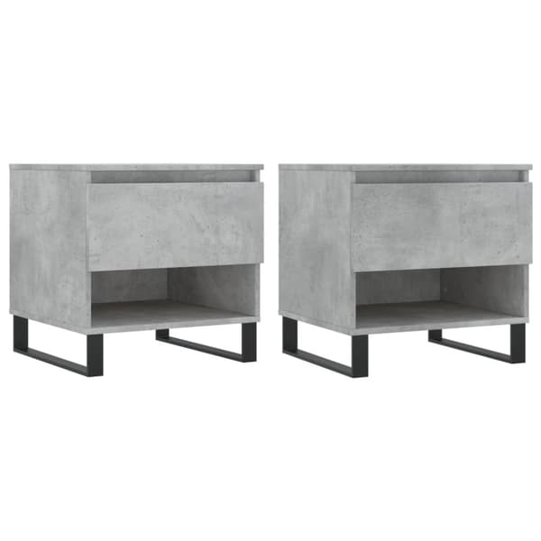 vidaXL Salongbord 2 stk betonggrå 50x46x50 cm konstruert tre