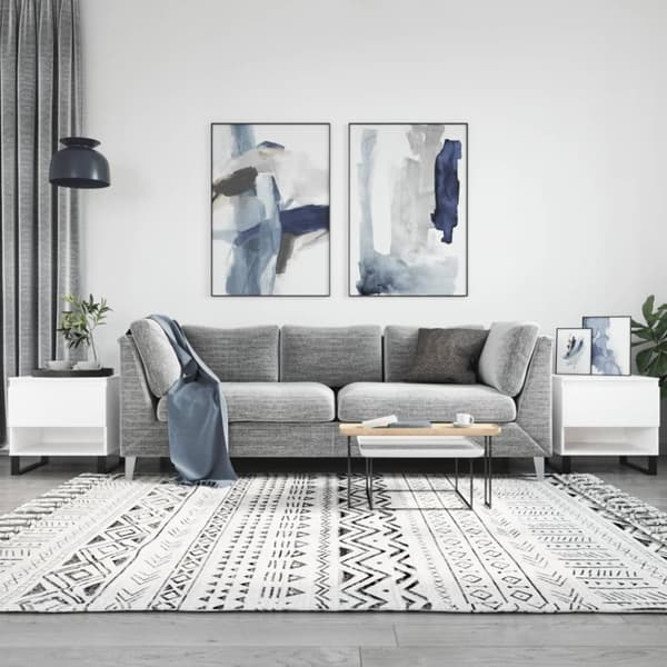 vidaXL Salongbord 2 stk hvit 50x46x50 cm konstruert tre