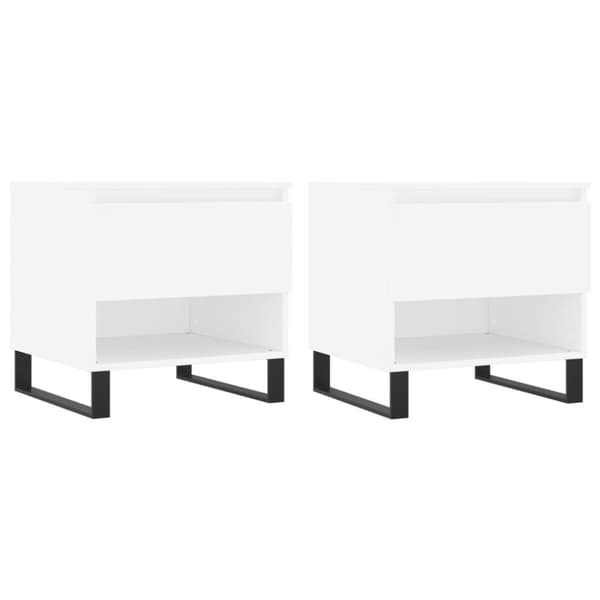 vidaXL Salongbord 2 stk hvit 50x46x50 cm konstruert tre
