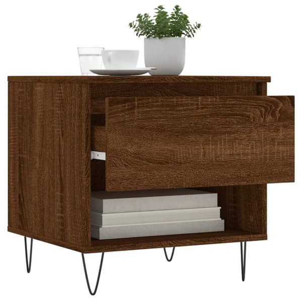 vidaXL sofaborde 2 stk. 50x46x50 cm konstrueret træ brun egetræsfarve