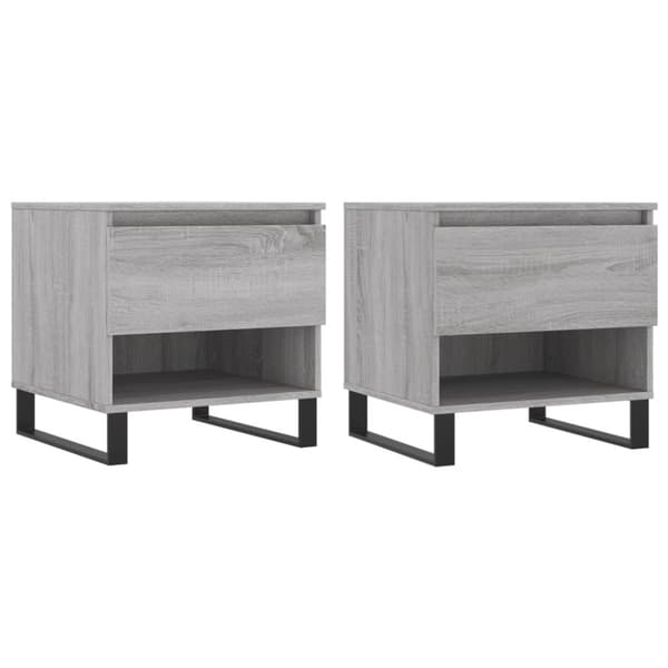 vidaXL Salongbord 2 stk grå sonoma 50x46x50 cm konstruert tre
