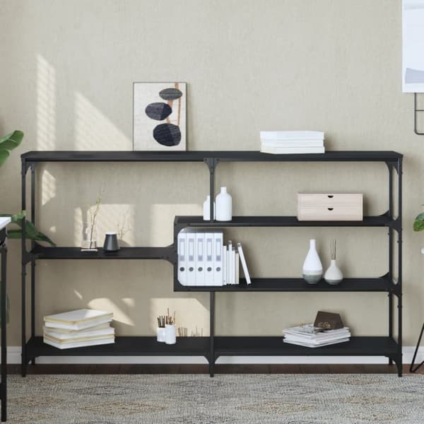 vidaXL konsolbord 160x32x95 cm konstrueret træ sort