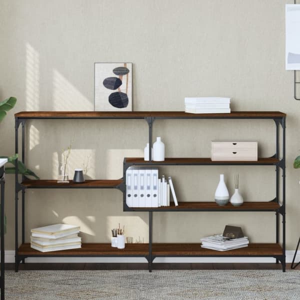 vidaXL konsolbord 160x32x95 cm konstrueret træ brun egetræsfarve