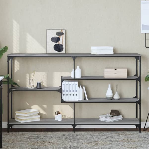 vidaXL konsolbord 160x32x95 cm konstrueret træ grå sonoma-eg