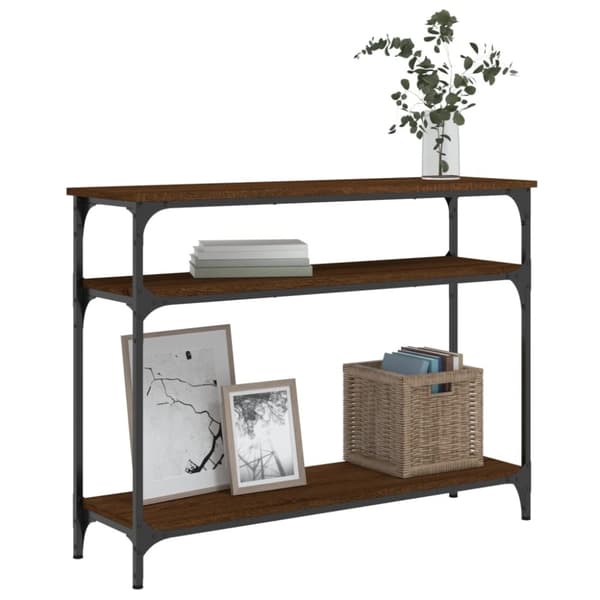 vidaXL Konsolipöytä ruskea tammi 100x29x75 cm tekninen puu