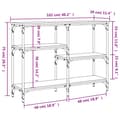 Miniatyrbillede 9 af 10: vidaXL konsolbord 102x29x75 cm konstrueret træ sort
