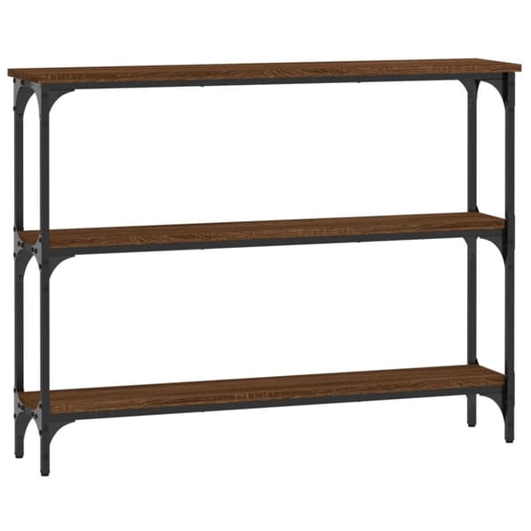 vidaXL konsolbord 100x22,5x75 cm konstrueret træ brunt egetræ