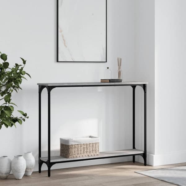 vidaXL konsolbord 100x22,5x75 cm konstrueret træ grå sonoma-eg