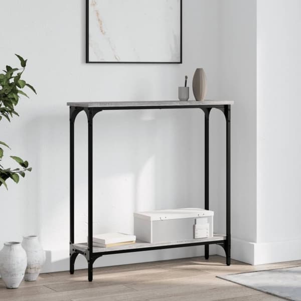 vidaXL konsolbord 75x22,5x75 cm konstrueret træ grå sonoma-eg