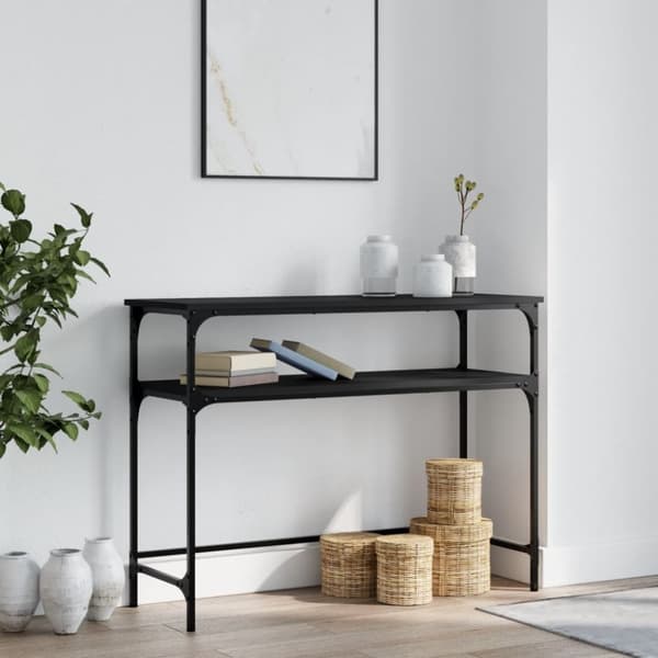 vidaXL Konsolipöytä musta 100x35,5x75 cm tekninen puu