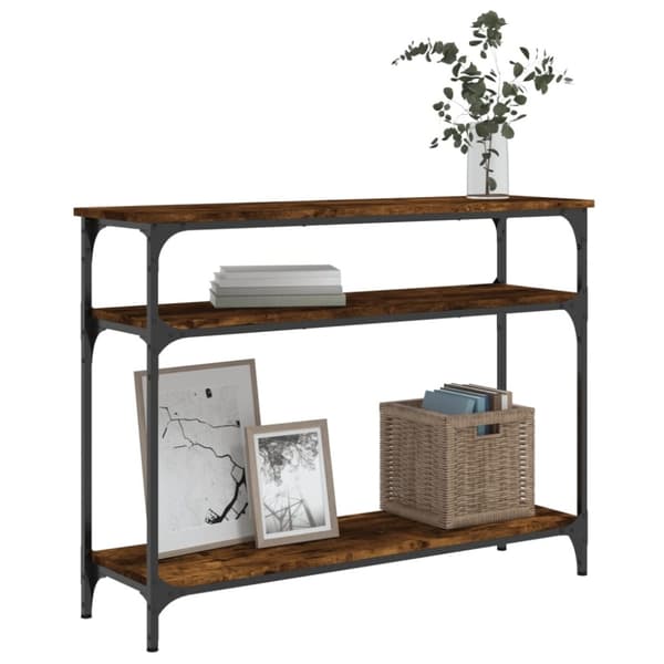 vidaXL konsolbord 100x29x75 cm konstrueret træ røget egetræsfarve