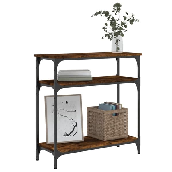 vidaXL Konsolipöytä savutammi 75x29x75 cm tekninen puu