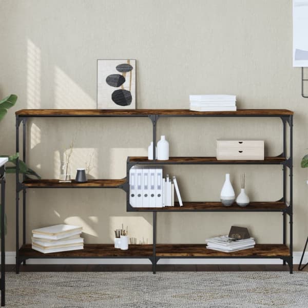 vidaXL konsolbord 160x32x95 cm konstrueret træ røget egetræsfarve