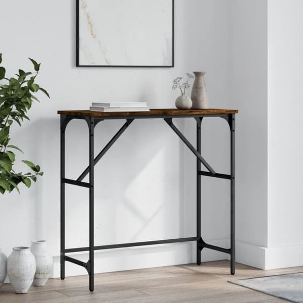 vidaXL Konsolipöytä savutammi 75x32x75 cm tekninen puu