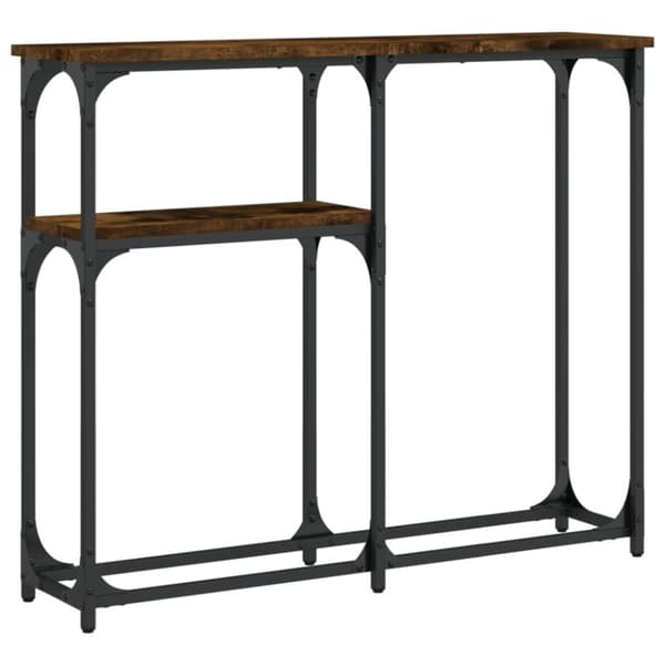 vidaXL konsolbord 90x22,5x75 cm konstrueret træ røget egetræsfarve