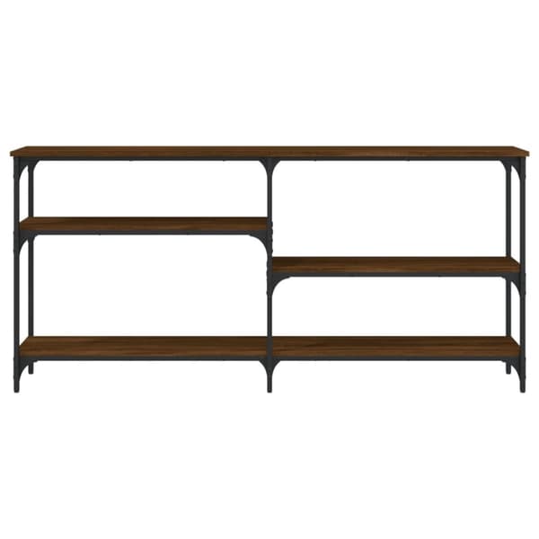 vidaXL konsolbord 160x29x75 cm konstrueret træ brun egetræ