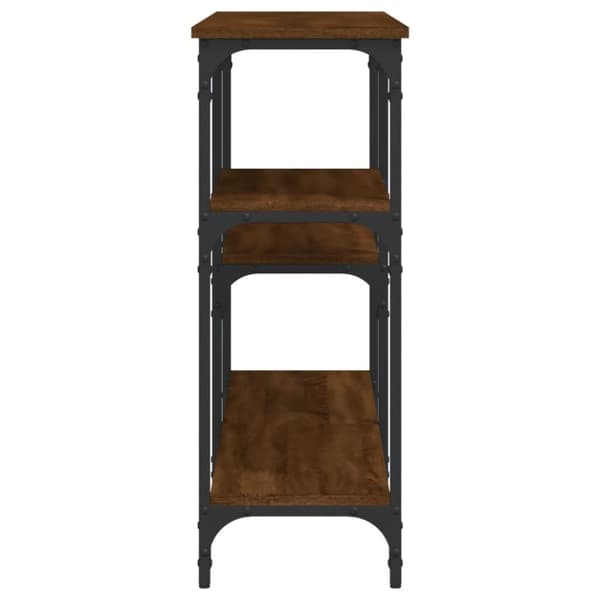 vidaXL konsolbord 160x29x75 cm konstrueret træ brun egetræ