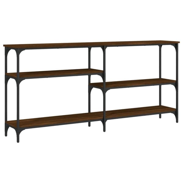 vidaXL konsolbord 160x29x75 cm konstrueret træ brun egetræ