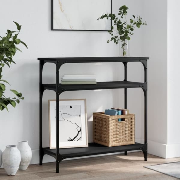vidaXL konsolbord 75x29x75 cm konstrueret træ sort