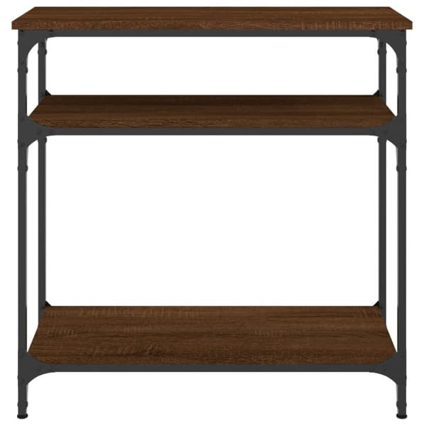 vidaXL konsolbord 75x29x75 cm konstrueret træ brunt egetræ