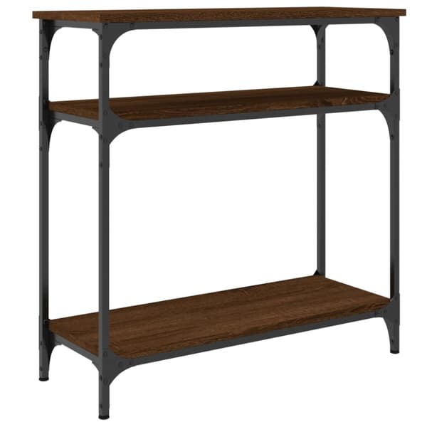 vidaXL konsolbord 75x29x75 cm konstrueret træ brunt egetræ