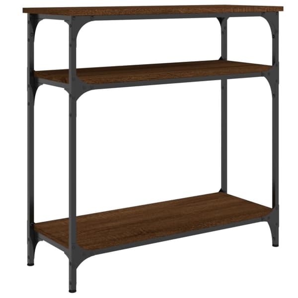 vidaXL konsolbord 75x29x75 cm konstrueret træ brunt egetræ