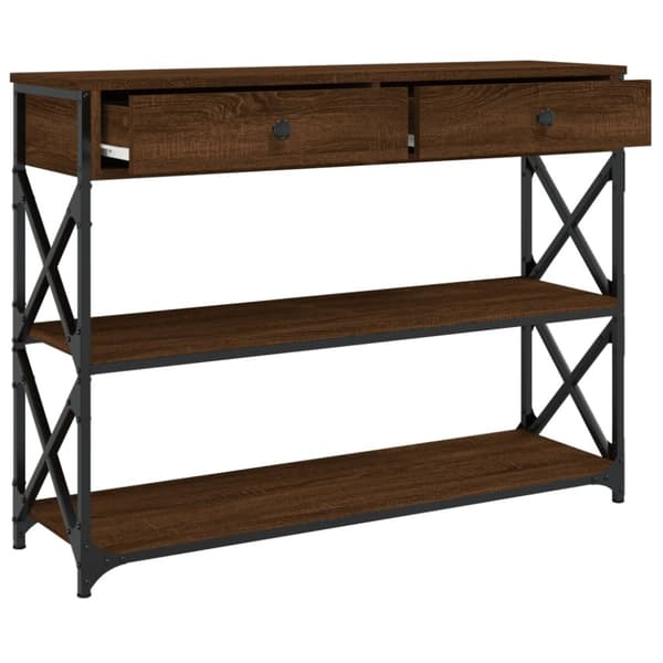 vidaXL konsolbord 100x28x75 cm konstrueret træ brun egetræsfarve