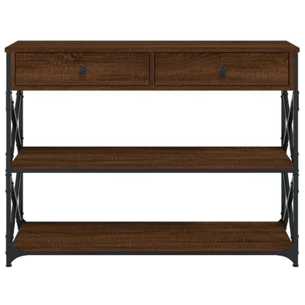 vidaXL konsolbord 100x28x75 cm konstrueret træ brun egetræsfarve