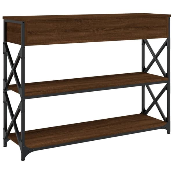 vidaXL konsolbord 100x28x75 cm konstrueret træ brun egetræsfarve
