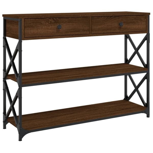 vidaXL konsolbord 100x28x75 cm konstrueret træ brun egetræsfarve
